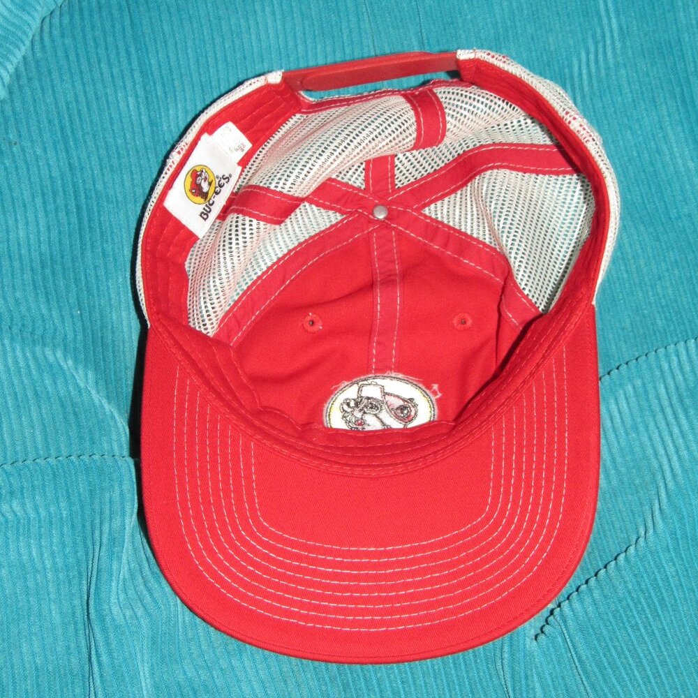 BUC-EEs Trucker Hat Cap Snapback Red Mesh Back Beaver Logo Adjustable 🌹 - Picture 3 of 3